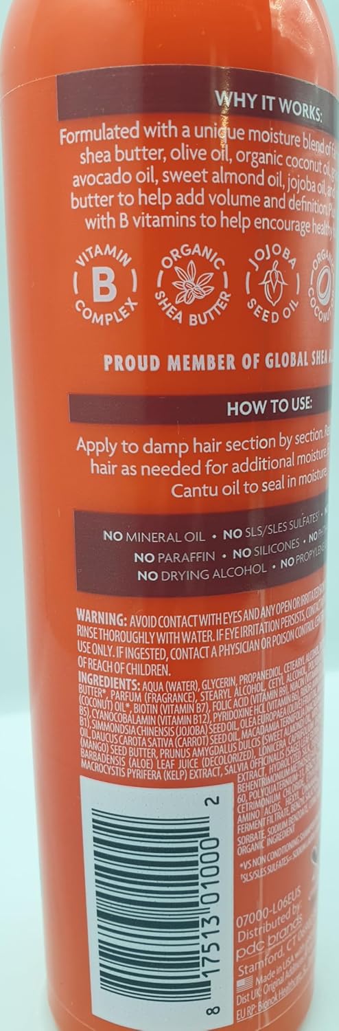 Cantu Crème à friser à la noix de coco 340,2 g avec shampooing et après-shampoing sans sulfate 340,2 g et crème activatrice hydratante au beurre de karité 340,2 g
