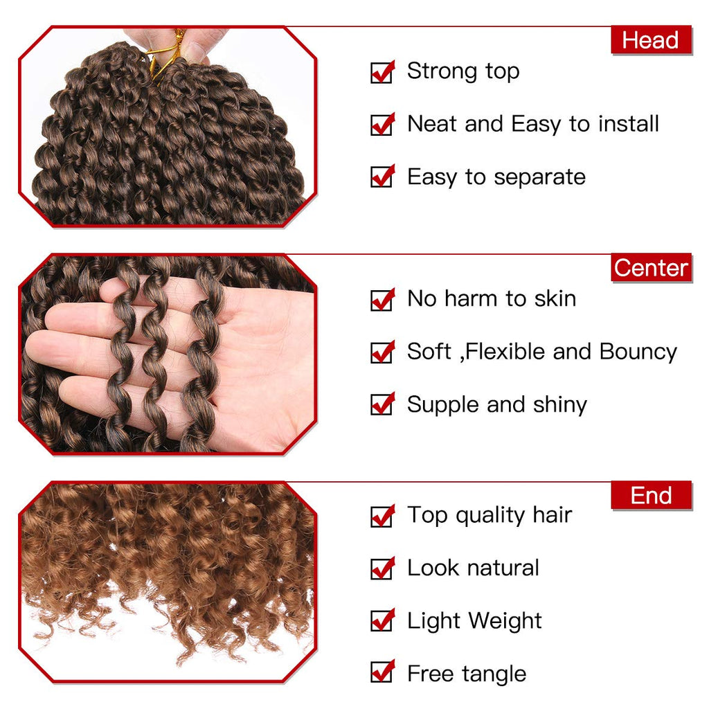 Xtrend Lot de 7 paquets d’extensions de cheveux Passion Twist - 18 mèches par paquet - 30,5 cm - Cheveux tressés au crochet