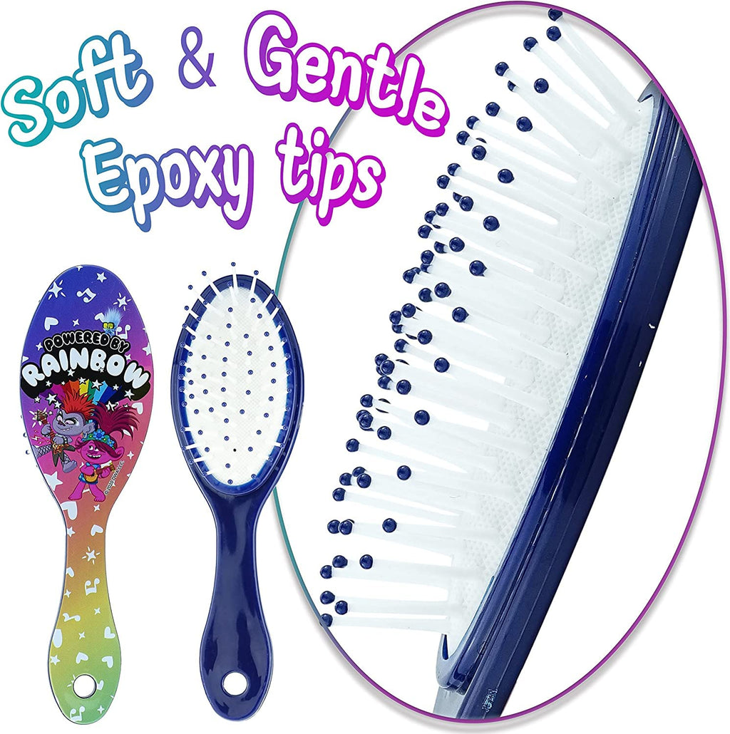 Accessoires à cheveux Trolls pour enfants, brosse à cheveux pour filles, pompons, nœud à cheveux et pince à cheveux pour enfants, pinces à cheveux multicolores pailletées avec de belles breloques