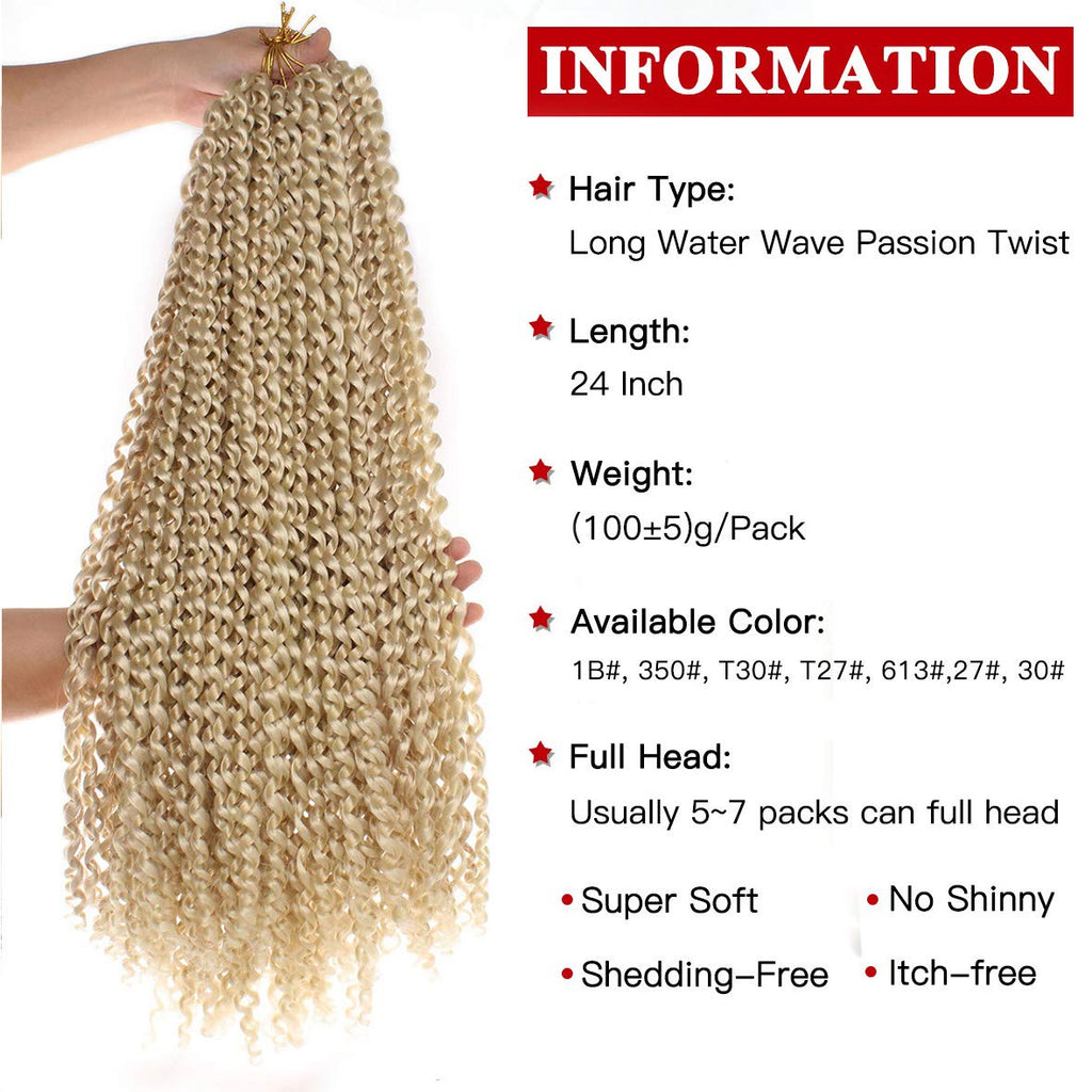 Xtrend Lot de 7 paquets d’extensions de cheveux Passion Twist - 18 mèches par paquet - 30,5 cm - Cheveux tressés au crochet