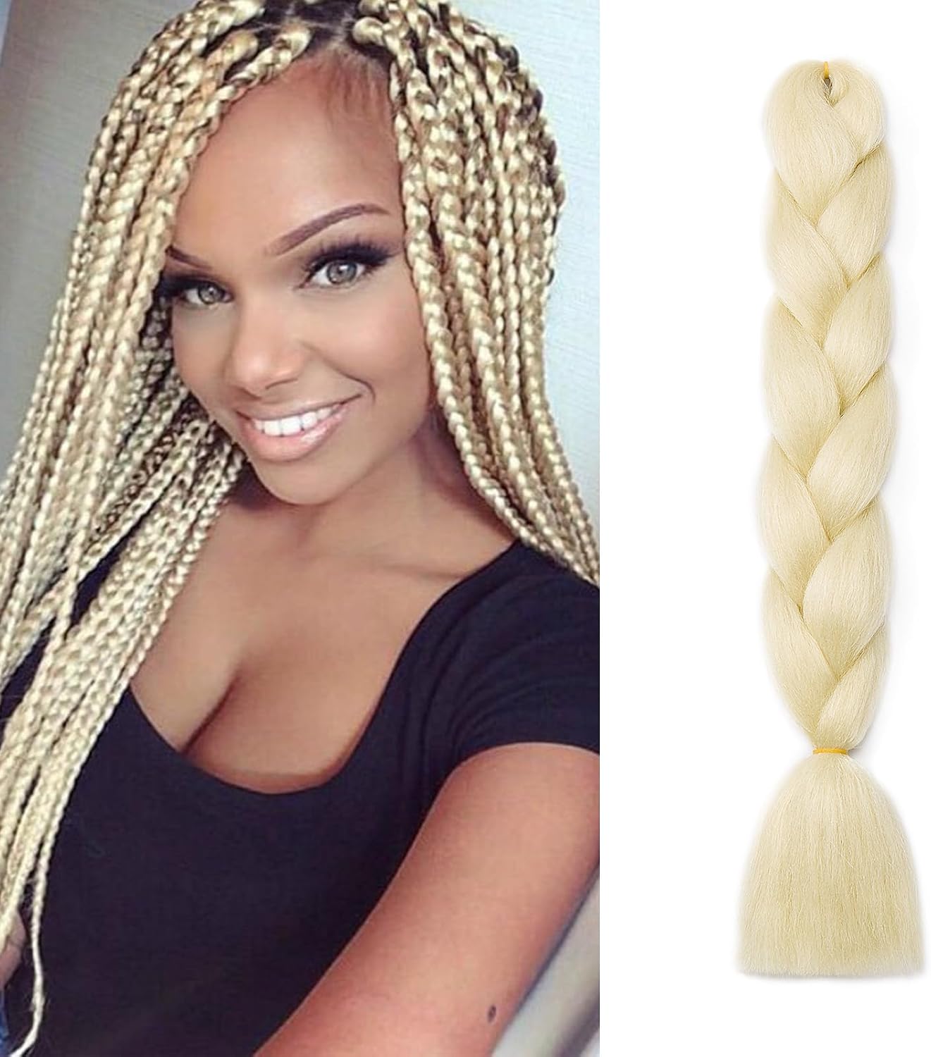 Meches pour Tresses Africaine Rajout Cheveux Braids Jumbo Extension Cheveux Ombre Synthétique Violet & Bleu & Jaune & Orange