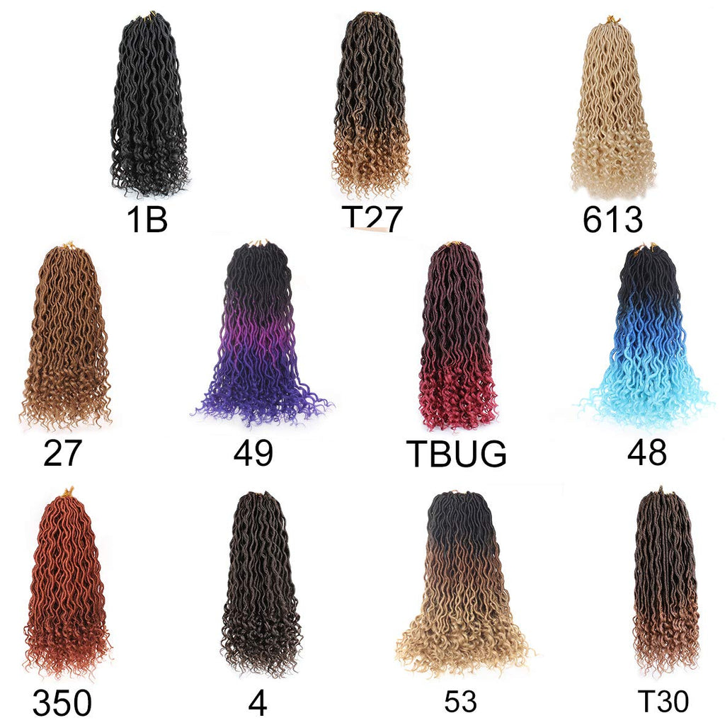 Xtrend 6Packs 18 pouces Twist Perruques Crochet Tresses Faux Locs bouclés se termine Dreadlocks Tresses Synthétiques Extensions de Cheveux Haute Température pour Femmes Noires 20 Strands/pack TBUG