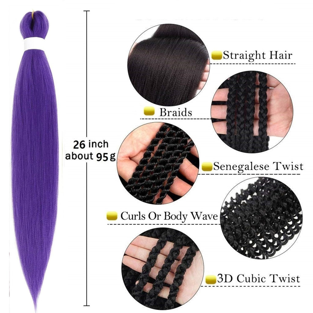 Bouclé Braiding Hair For Boho Braids Meches Rajout Cheveux Tresses For Bohemian Braids Pré-Étirés Meches Pour Tresses Africaine Meche Naturelle Pour Tresse（#Brown ，Total De 6 Packs) ）