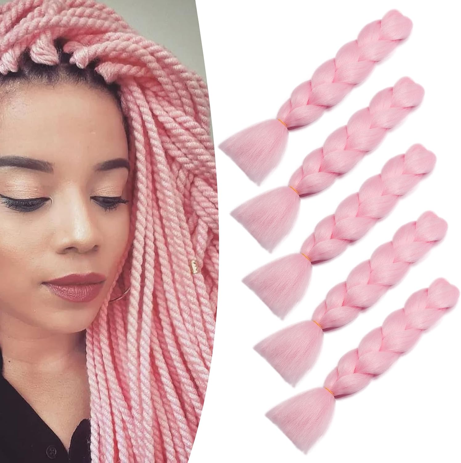 Meches pour Tresses Africaine Rajout Cheveux Braids Jumbo Extension Cheveux Ombre Synthétique Violet & Bleu & Jaune & Orange