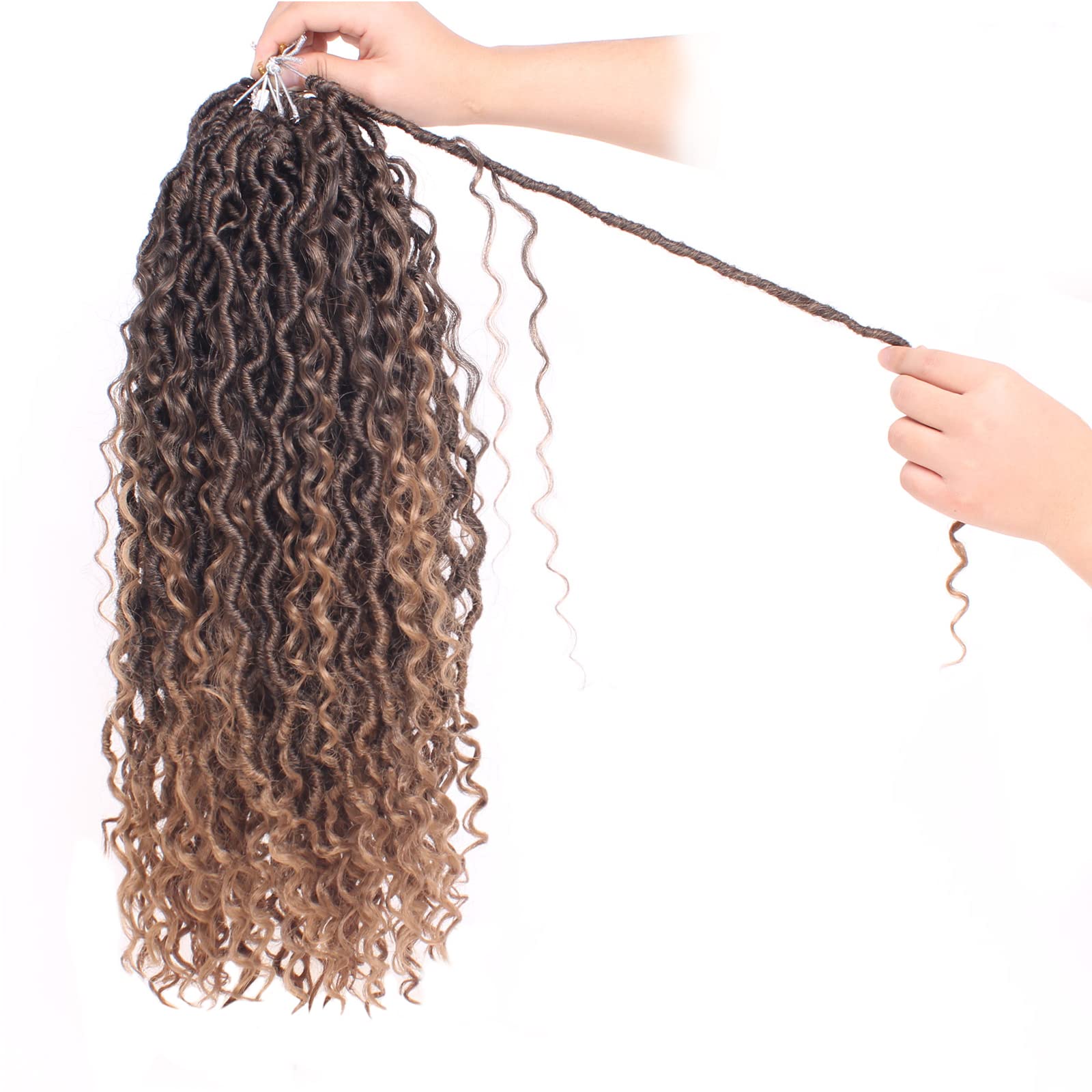 Xtrend 6Packs 18 pouces Twist Perruques Crochet Tresses Faux Locs bouclés se termine Dreadlocks Tresses Synthétiques Extensions de Cheveux Haute Température pour Femmes Noires 20 Strands/pack TBUG