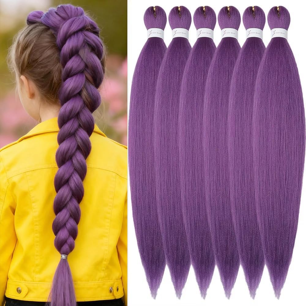 YDDM Meches Pour Tresses Africaine Rose et blanc Rajout Cheveux Tresses Texture Yaki Easy Install pour Debutants 20 Pouces 3 Paquets Cheveux Legers Naturels pour Box Braids Twist Crochet Styles