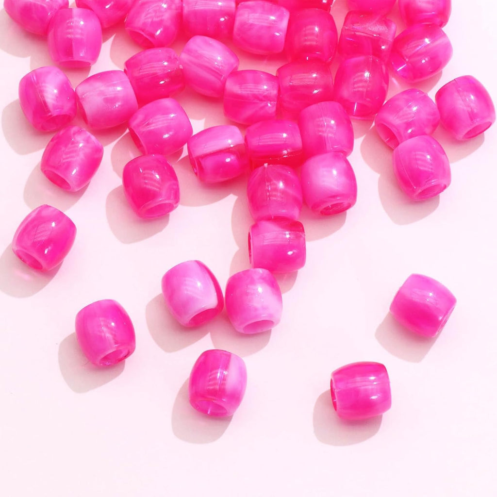 50PCS Perles à Cheveux Transparentes pour Tresses, Grosses Perles en Acrylique, Accessoires pour Dreadlocks, Bijoux pour Cheveux pour Enfants Filles avec Aide à