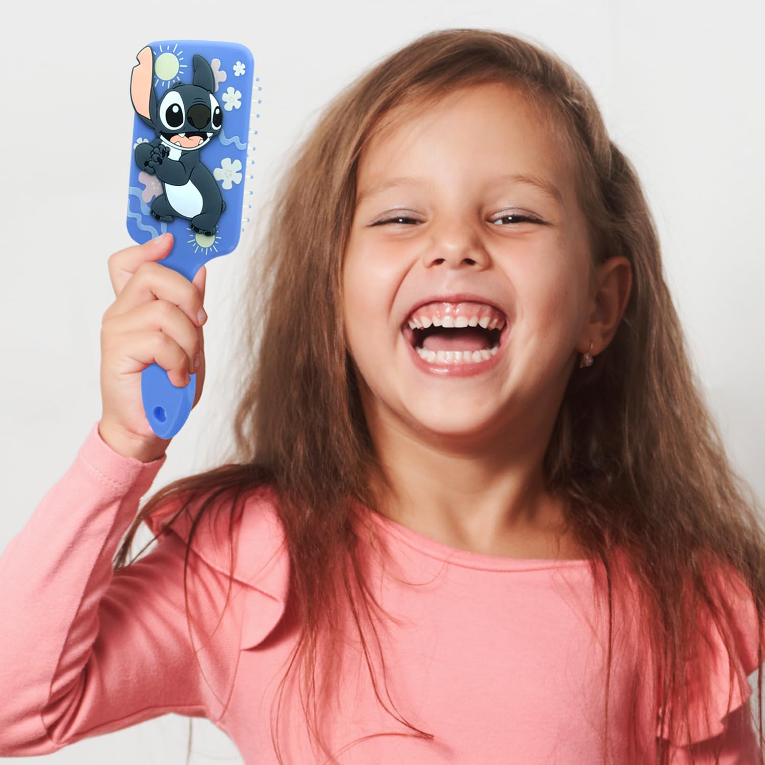 Disney Brosse Démêlante Bébé Enfant Angel – Lilo & Stitch – Cheveux Fins, Bouclés, Épais - Dents Souples, Massage Cuir Chevelu – Accessoire Cheveux, Soin, Toilette - Produit Officiel