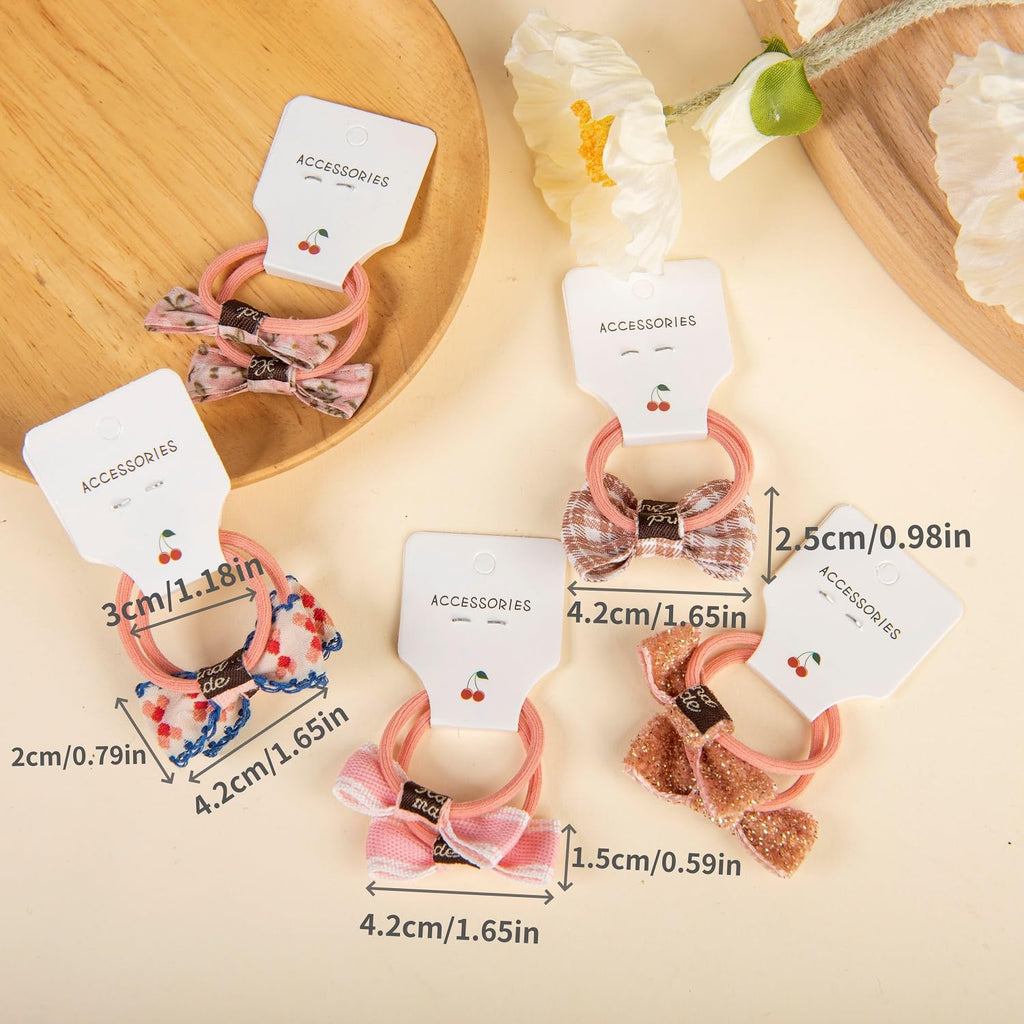 Lot de 30 élastiques à cheveux pour enfants, élastiques colorés et souples, bandeau à nœud papillon, élastique pour fille, pour queue de cheval, accessoires pour cheveux pour petites filles