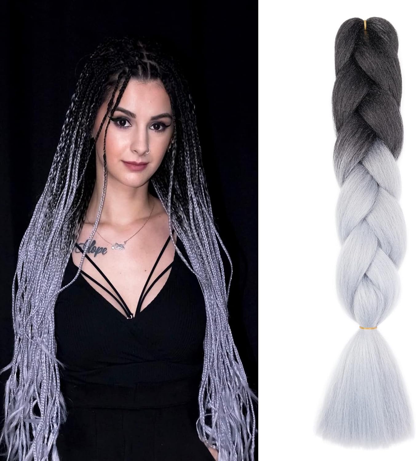 24" Meches pour Tresses Africaine Braids Meches Tresse Cheveux Rajout Cheveux Tressage 1 Paquet Crochet Braids Extension de Cheveux Afro pour Tresse Ombre Synthétiques (Rose)