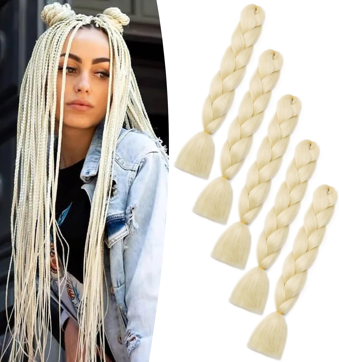 Meches pour Tresses Africaine Rajout Cheveux Braids Jumbo Extension Cheveux Ombre Synthétique Violet & Bleu & Jaune & Orange