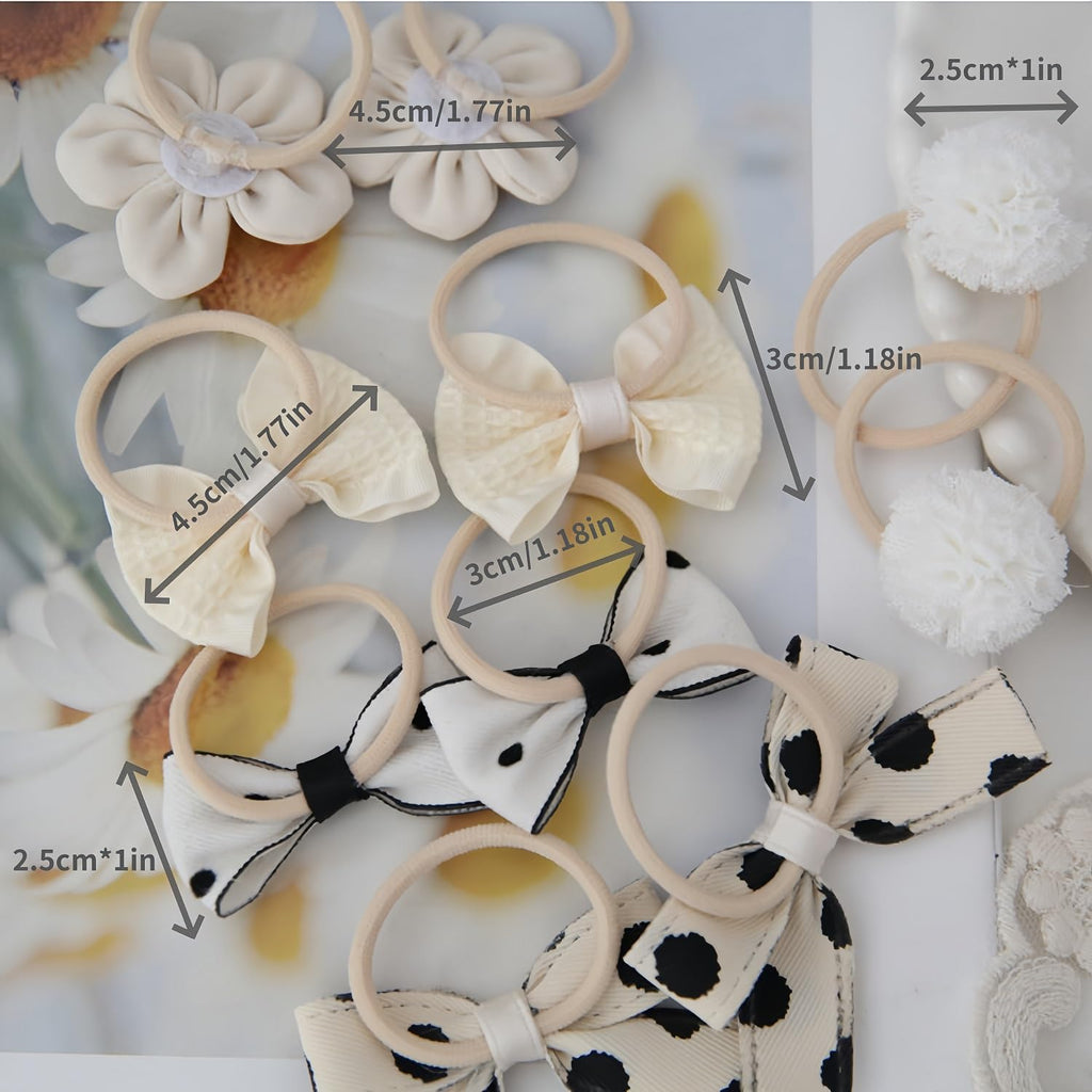 Lot de 30 élastiques à cheveux pour enfants, élastiques colorés et souples, bandeau à nœud papillon, élastique pour fille, pour queue de cheval, accessoires pour cheveux pour petites filles