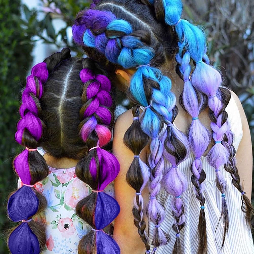 Aomig Rajout Cheveux Tresse, Jumbo Braids Meches, 65cm Extension de Cheveux de Fibre Synthétique pour Crochet Twist Tressage (4 couleurs)