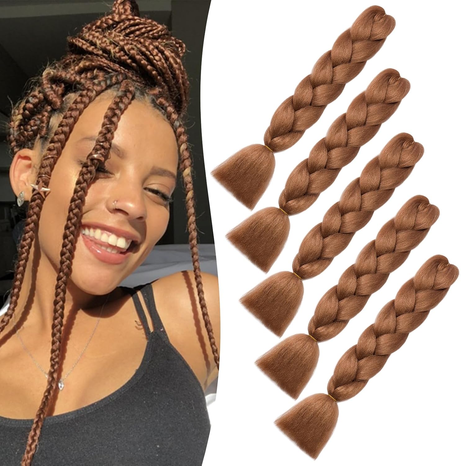 Meches pour Tresses Africaine Rajout Cheveux Braids Jumbo Extension Cheveux Ombre Synthétique Violet & Bleu & Jaune & Orange