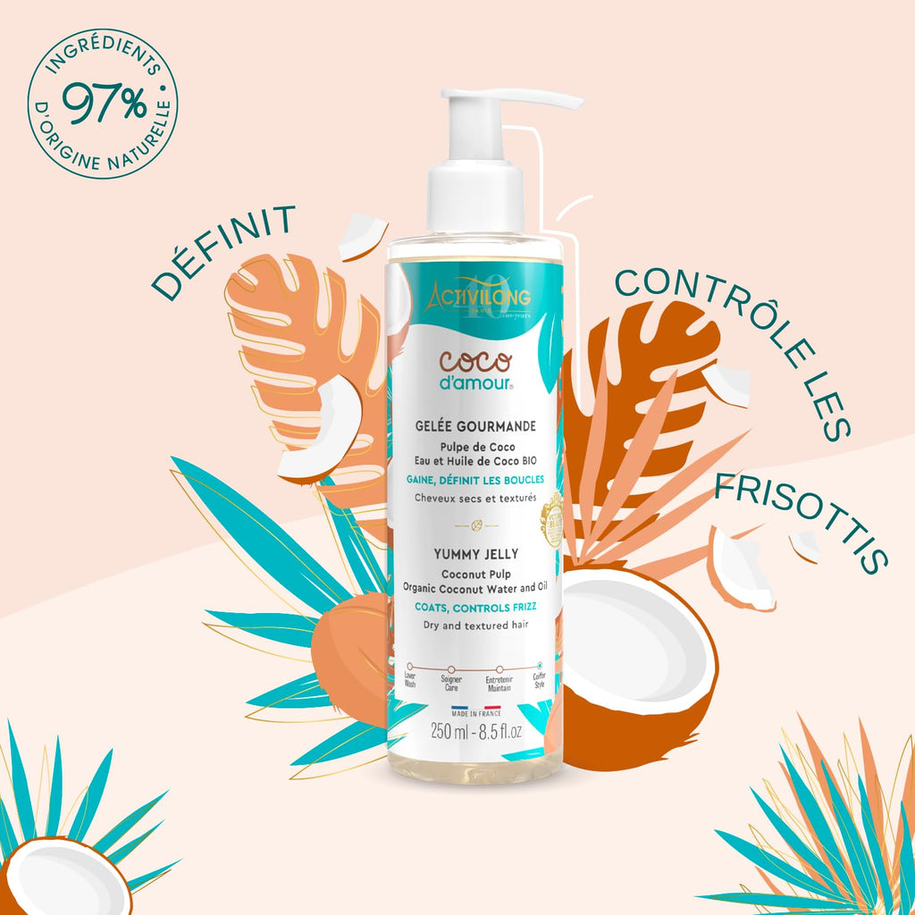ACTIVILONG - Brume Légère Coco D'Amour - Sans Rinçage - Cheveux Texturés - Rafraîchit, Hydrate - 98% D'Ingrédients Naturels - Made in France - 260ml