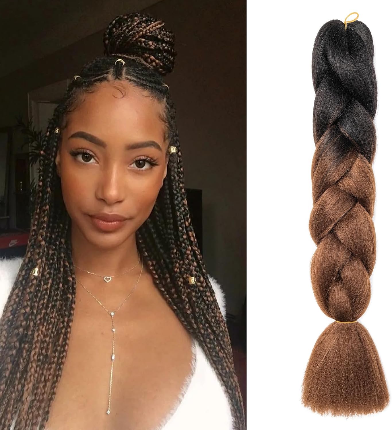 Meches pour Tresses Africaine Rajout Cheveux Braids Jumbo Extension Cheveux Ombre Synthétique Violet & Bleu & Jaune & Orange