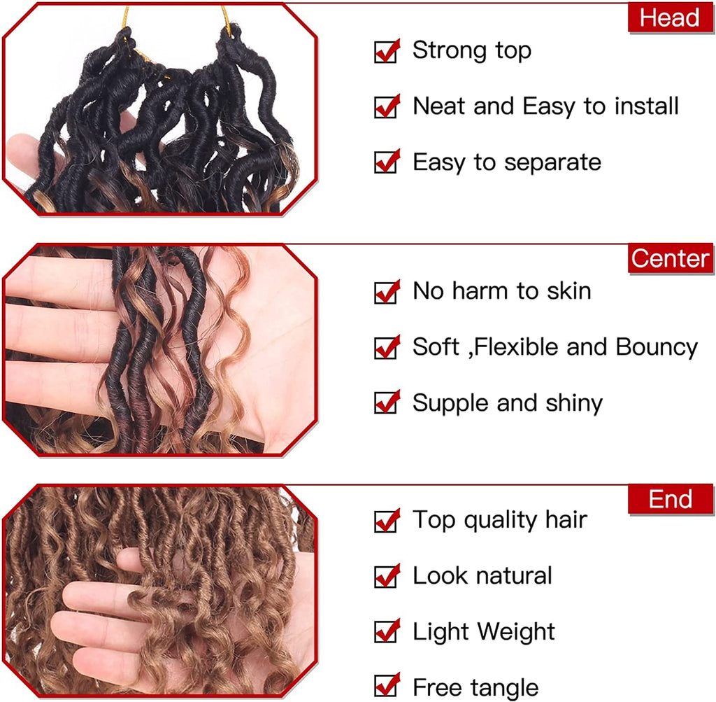 Xtrend 6Packs 18 pouces Twist Perruques Crochet Tresses Faux Locs bouclés se termine Dreadlocks Tresses Synthétiques Extensions de Cheveux Haute Température pour Femmes Noires 20 Strands/pack TBUG