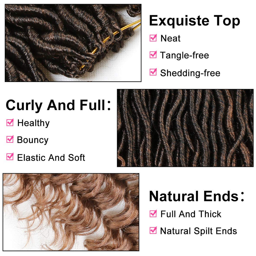Xtrend 6Packs 18 pouces Twist Perruques Crochet Tresses Faux Locs bouclés se termine Dreadlocks Tresses Synthétiques Extensions de Cheveux Haute Température pour Femmes Noires 20 Strands/pack TBUG