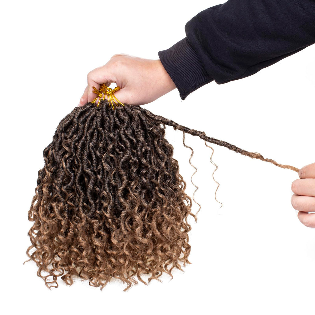 Xtrend 6Packs 18 pouces Twist Perruques Crochet Tresses Faux Locs bouclés se termine Dreadlocks Tresses Synthétiques Extensions de Cheveux Haute Température pour Femmes Noires 20 Strands/pack TBUG