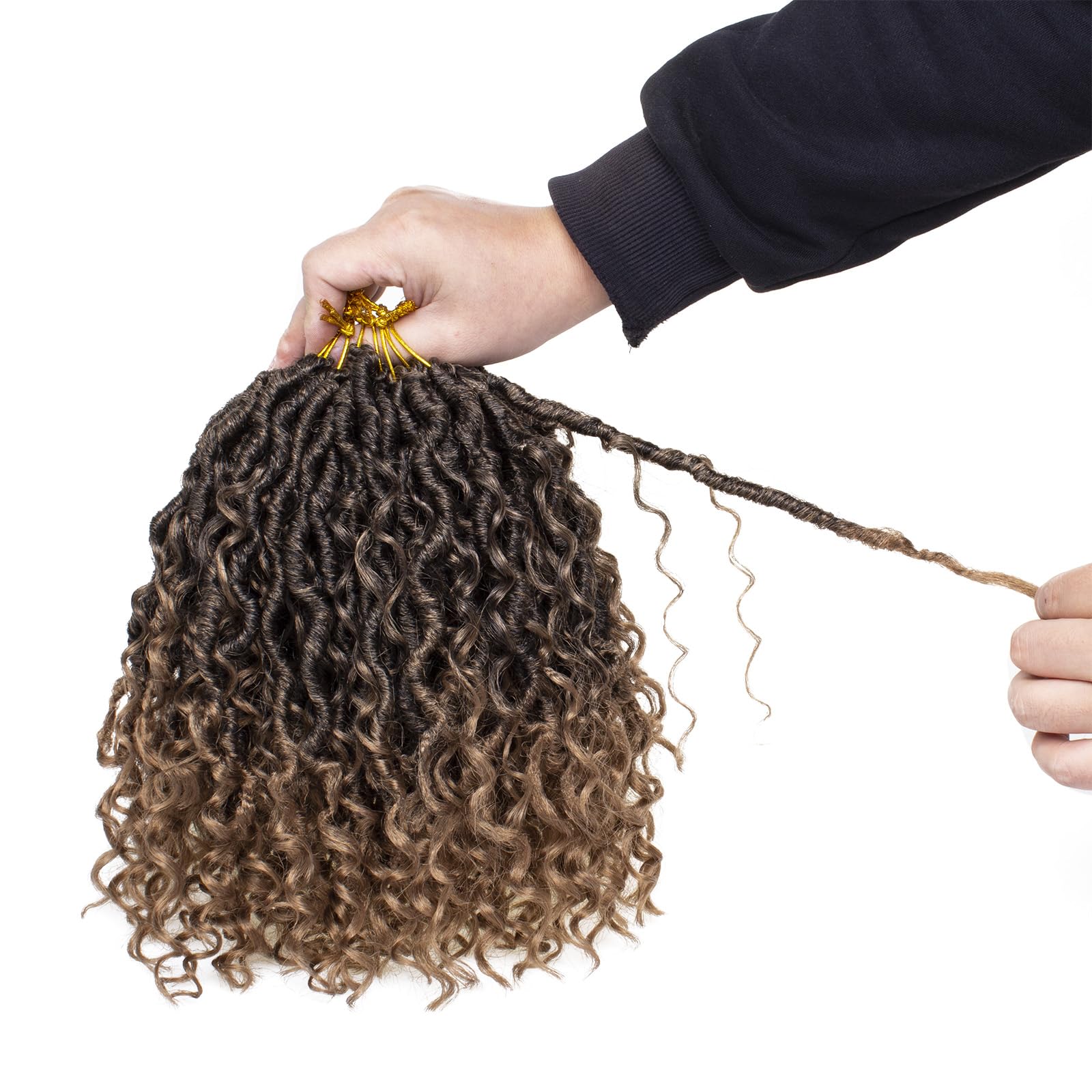 Xtrend 6Packs 18 pouces Twist Perruques Crochet Tresses Faux Locs bouclés se termine Dreadlocks Tresses Synthétiques Extensions de Cheveux Haute Température pour Femmes Noires 20 Strands/pack TBUG