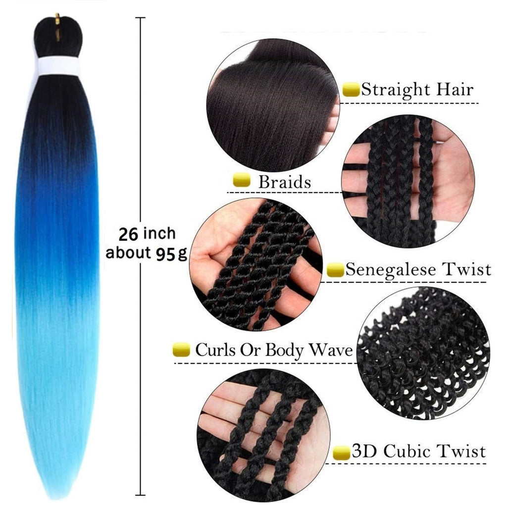 Bouclé Braiding Hair For Boho Braids Meches Rajout Cheveux Tresses For Bohemian Braids Pré-Étirés Meches Pour Tresses Africaine Meche Naturelle Pour Tresse（#Brown ，Total De 6 Packs) ）