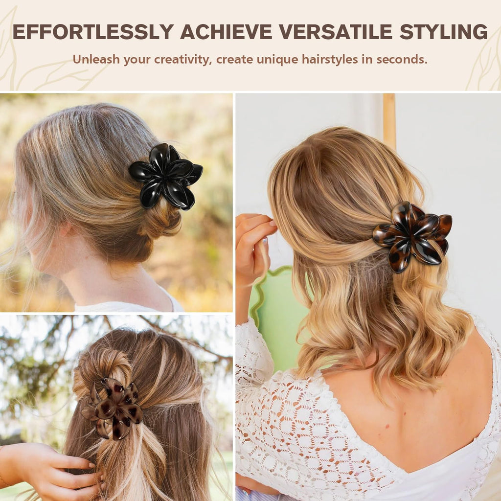 Barrette à Cheveux Fleurs, 6 Pièces Accessoires Cheveux Fleurs, Pince à Cheveux en Forme de Fleur, Flower Claw Clips pour Accessoires d'Été, Anniversaire, Mariage, Fête (B)