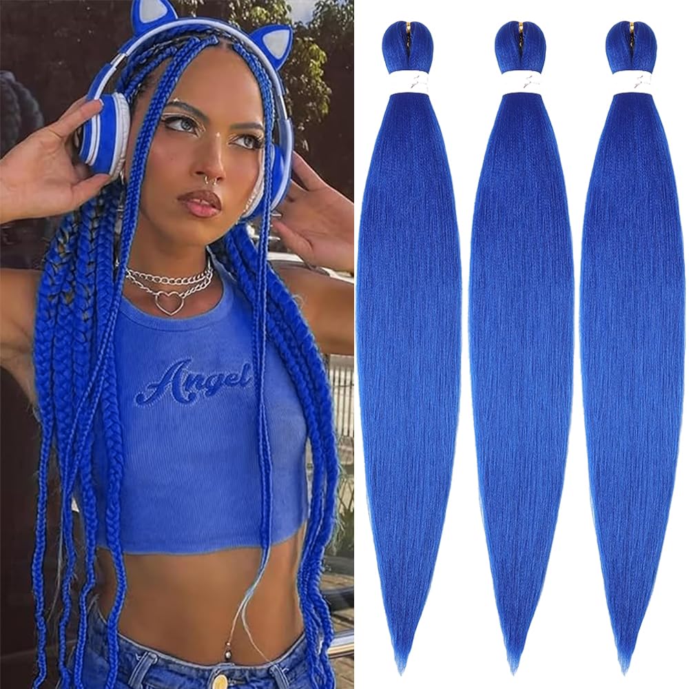YDDM Meches Pour Tresses Africaine Rose et blanc Rajout Cheveux Tresses Texture Yaki Easy Install pour Debutants 20 Pouces 3 Paquets Cheveux Legers Naturels pour Box Braids Twist Crochet Styles