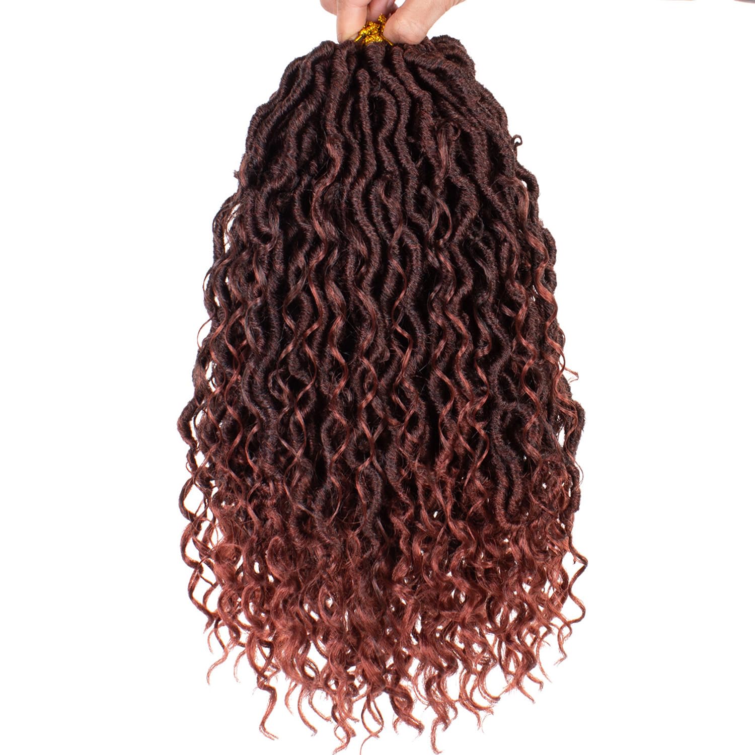 Xtrend 6Packs 18 pouces Twist Perruques Crochet Tresses Faux Locs bouclés se termine Dreadlocks Tresses Synthétiques Extensions de Cheveux Haute Température pour Femmes Noires 20 Strands/pack TBUG