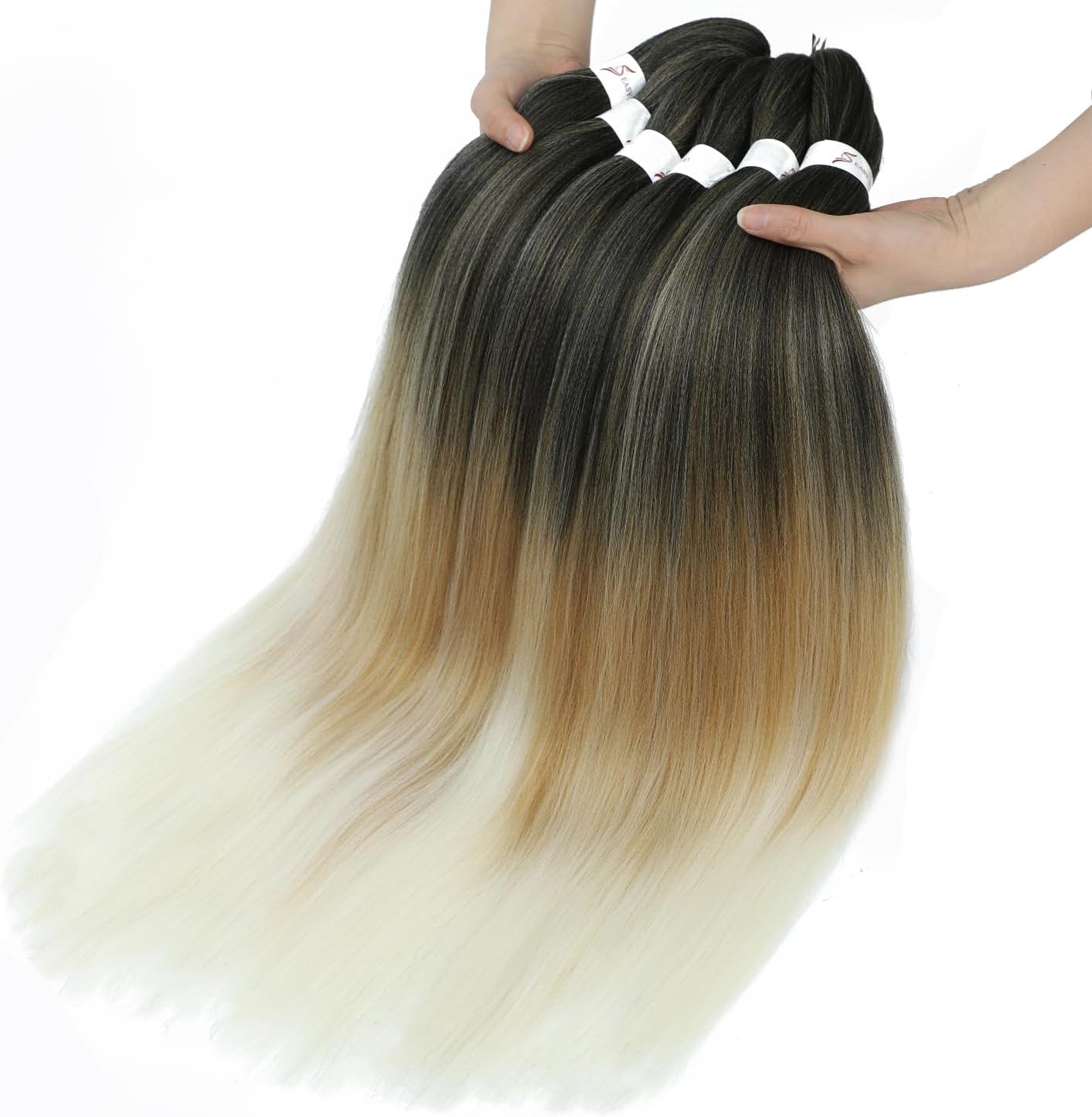 Rajout Cheveux Tressés Pré-étirés Noir Naturelles Black 30 Pouces Long Kanekalon Easy Braids Meches Cheveux pour Tresses Africaine 6 Paquets Knotless Yaki Nattes Extensions de Cheveux(1B#)