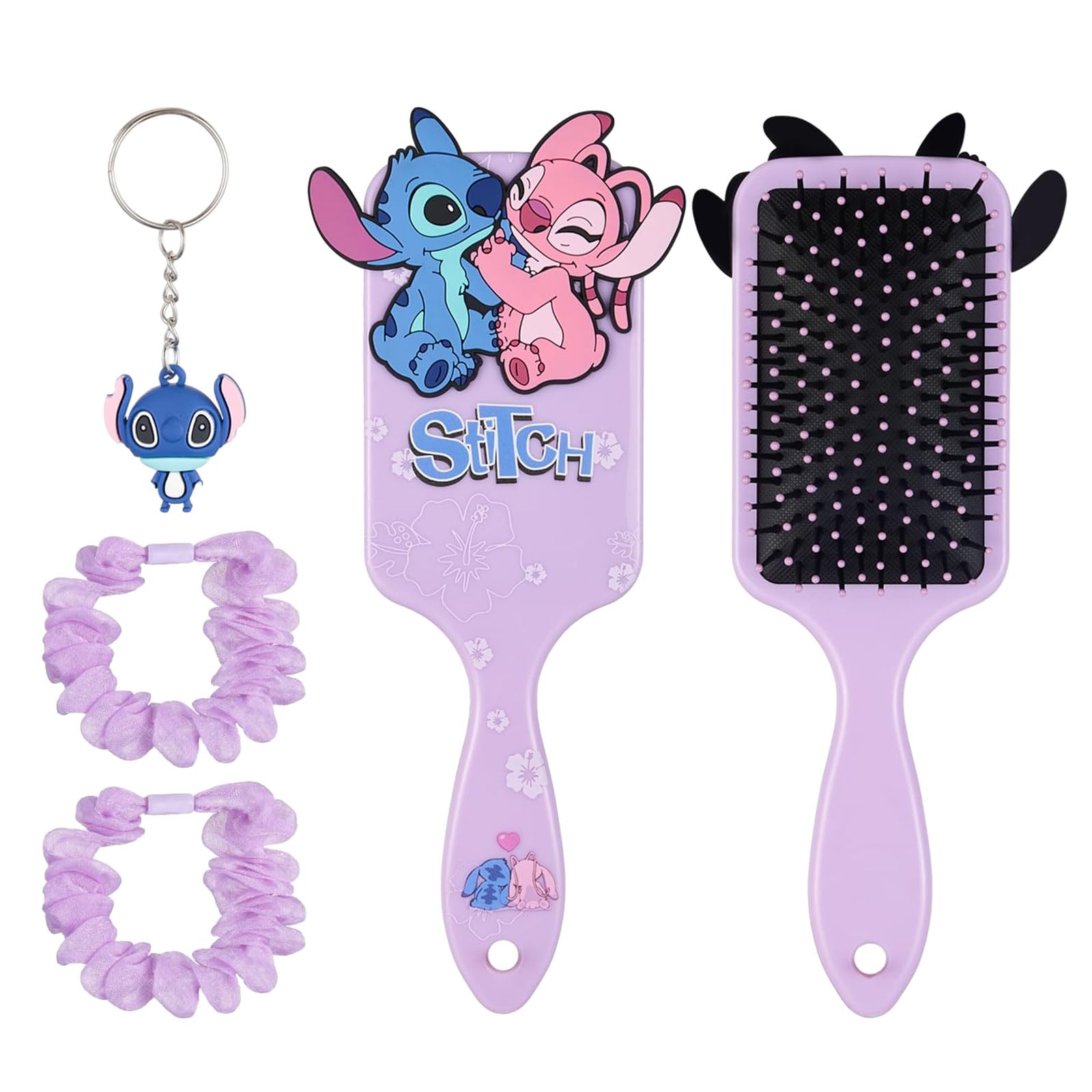 Stitc Brosse à Cheveux,Accessoires Cheveux pour Filles,Stitc Peigne Démêlant, Brosse Anti-Traction,Cadeau pour Filles, Adolescents et Femmes（Violet