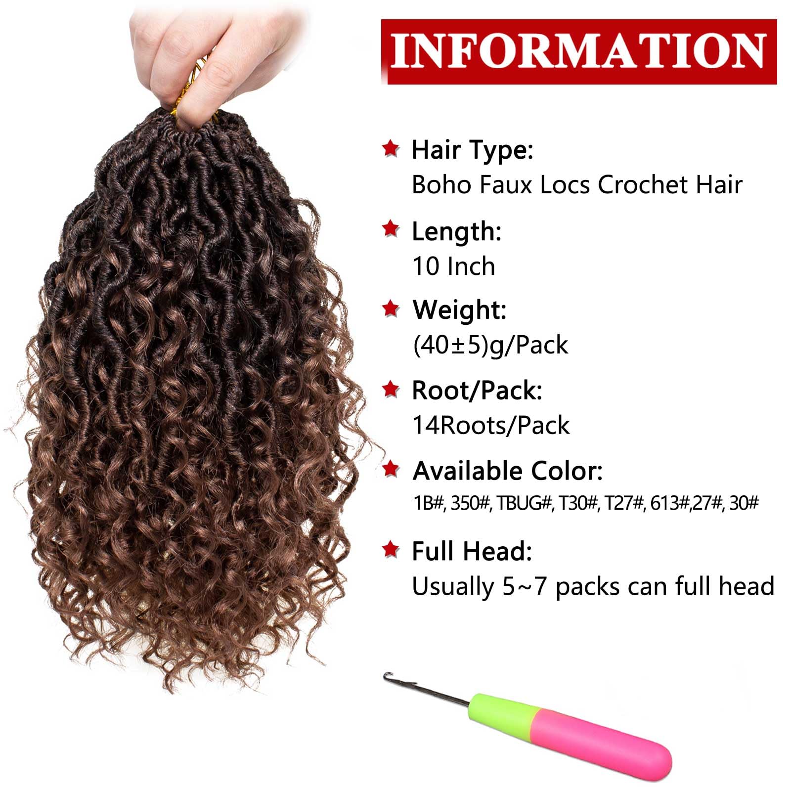 Xtrend 6Packs 18 pouces Twist Perruques Crochet Tresses Faux Locs bouclés se termine Dreadlocks Tresses Synthétiques Extensions de Cheveux Haute Température pour Femmes Noires 20 Strands/pack TBUG
