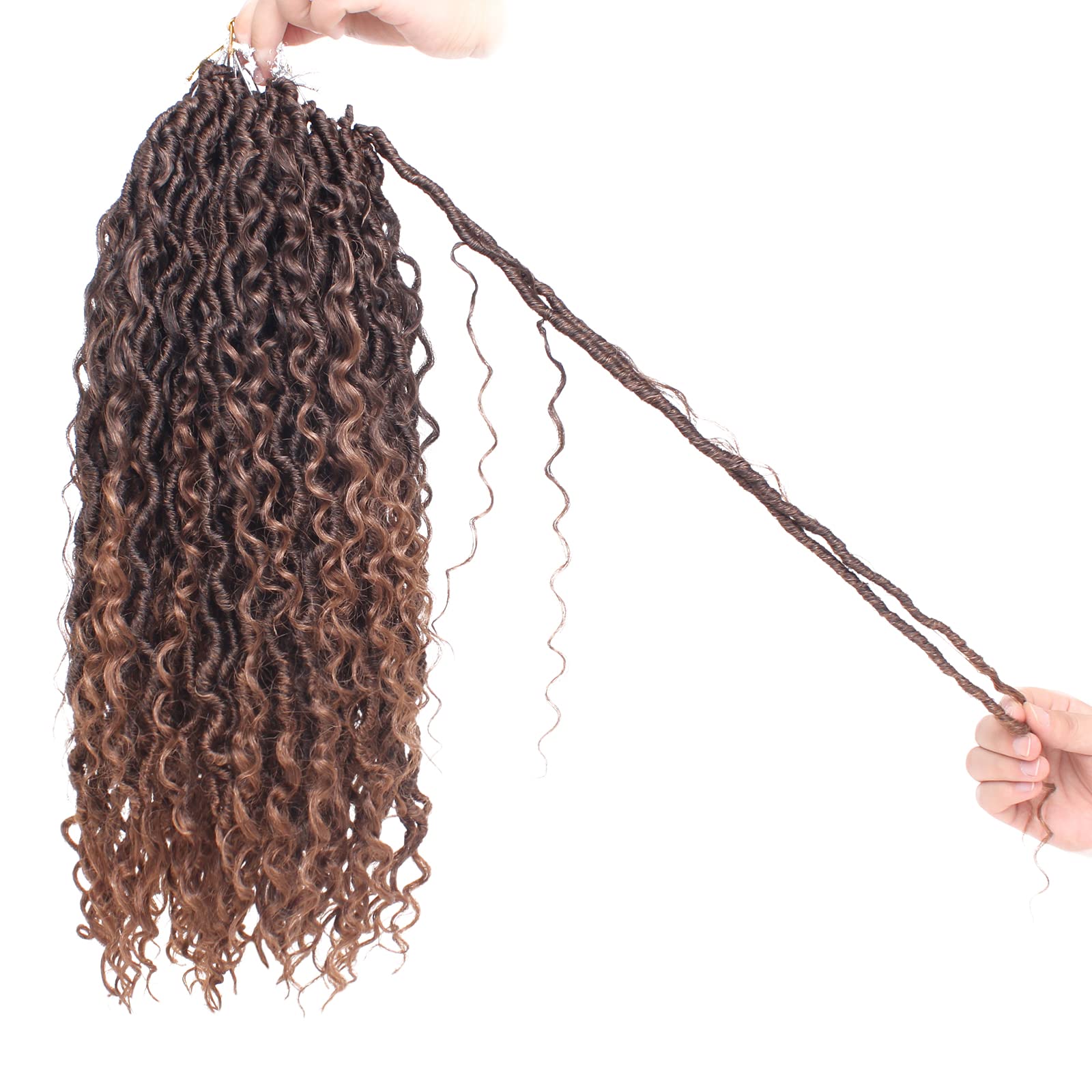 Xtrend 6Packs 18 pouces Twist Perruques Crochet Tresses Faux Locs bouclés se termine Dreadlocks Tresses Synthétiques Extensions de Cheveux Haute Température pour Femmes Noires 20 Strands/pack TBUG