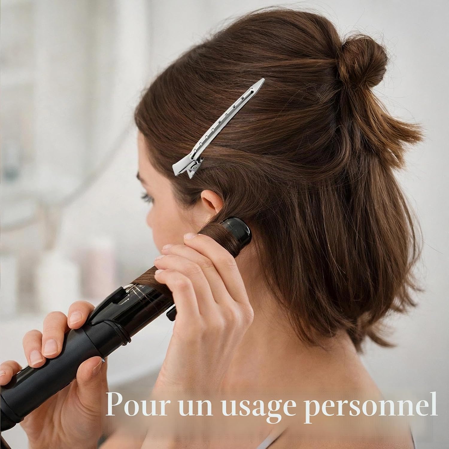 Lot de 10 Pinces Crocodile Cheveux Métal 9 cm – Pinces à Cheveux Femme Bec de Canard avec Boîte – Idéales pour Brushing, Bigoudis, Coloration & Coiffure à Domicile – Argenté