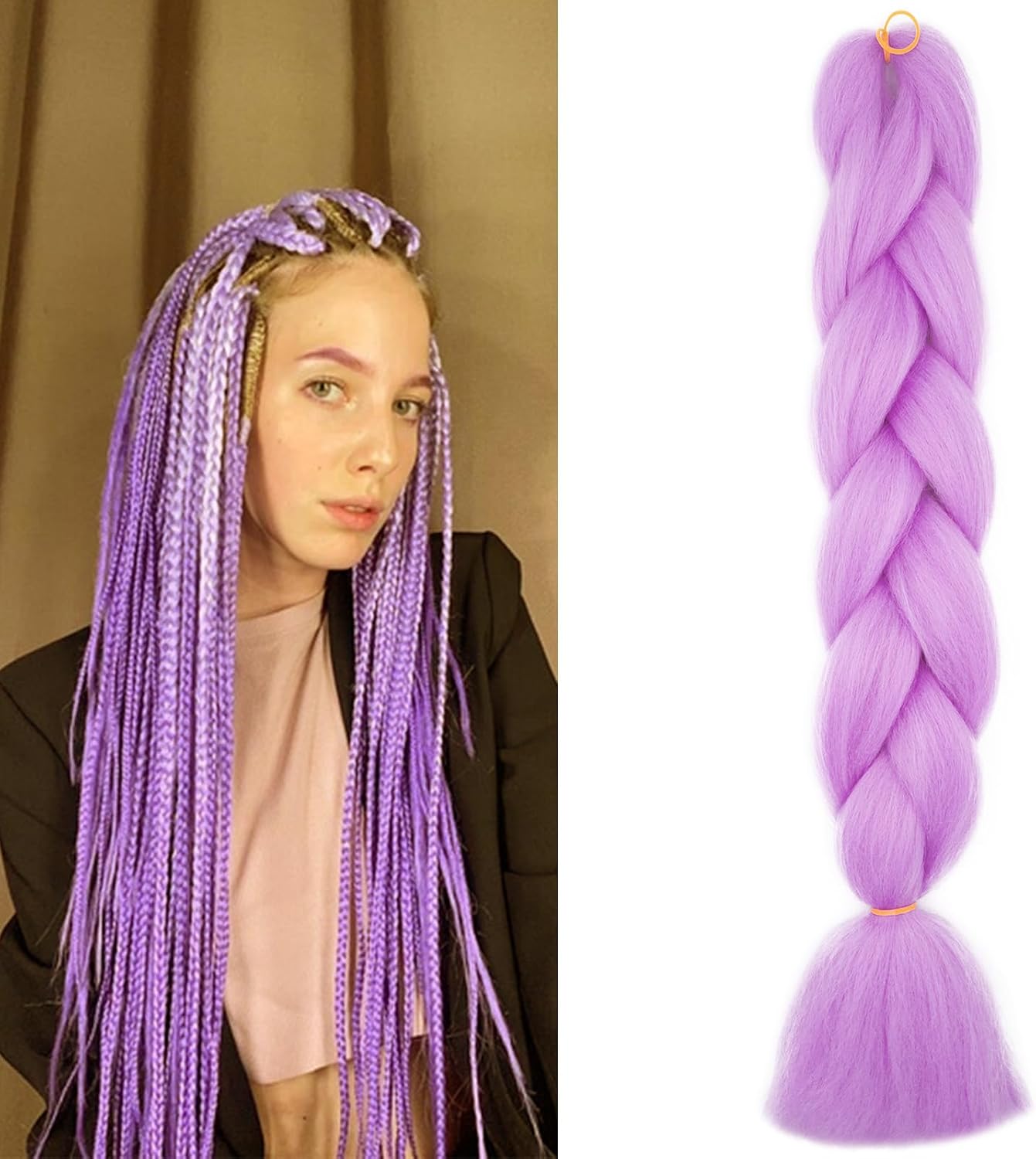 Meches pour Tresses Africaine Rajout Cheveux Braids Jumbo Extension Cheveux Ombre Synthétique Violet & Bleu & Jaune & Orange