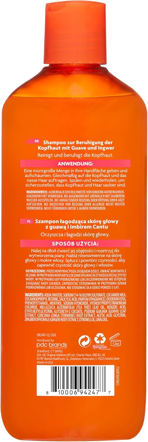 Cantu - Shampooing Apaisant pour le Cuir Chevelu à Base de Goyave 400 ml