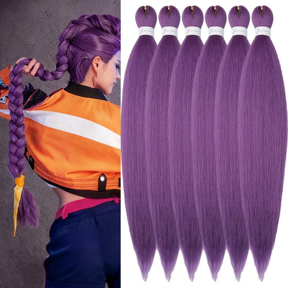 YDDM Meches Pour Tresses Africaine Rose et blanc Rajout Cheveux Tresses Texture Yaki Easy Install pour Debutants 20 Pouces 3 Paquets Cheveux Legers Naturels pour Box Braids Twist Crochet Styles