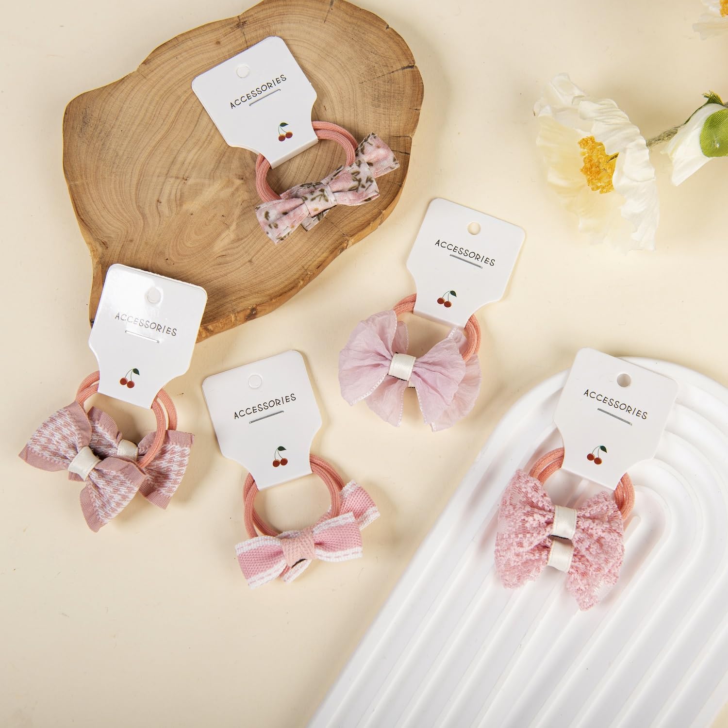 Lot de 30 élastiques à cheveux pour enfants, élastiques colorés et souples, bandeau à nœud papillon, élastique pour fille, pour queue de cheval, accessoires pour cheveux pour petites filles