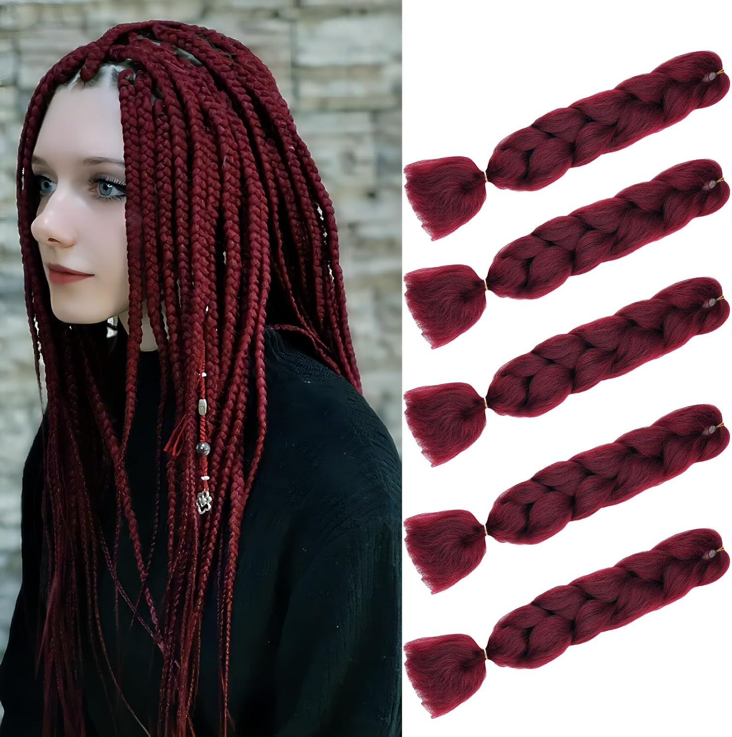 Meches pour Tresses Africaine Rajout Cheveux Braids Jumbo Extension Cheveux Ombre Synthétique Violet & Bleu & Jaune & Orange