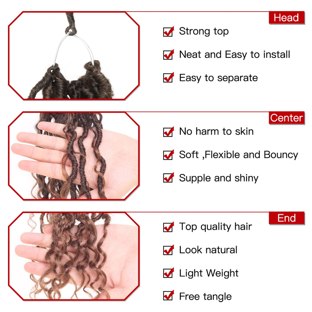 Xtrend 6Packs 18 pouces Twist Perruques Crochet Tresses Faux Locs bouclés se termine Dreadlocks Tresses Synthétiques Extensions de Cheveux Haute Température pour Femmes Noires 20 Strands/pack TBUG