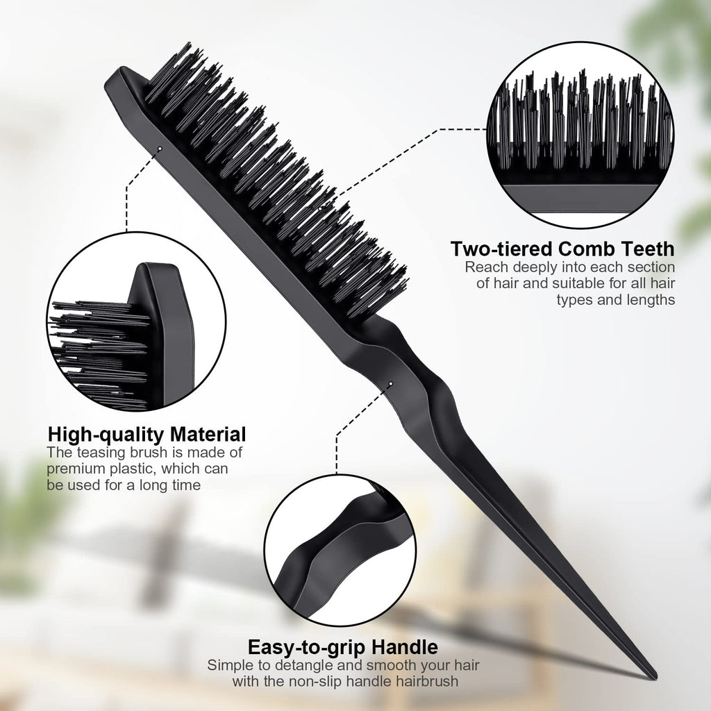 Brosse à cheveux, 3 pièces, propre, queue, convient aux coiffeurs professionnels, femmes, hommes, enfants (rose)