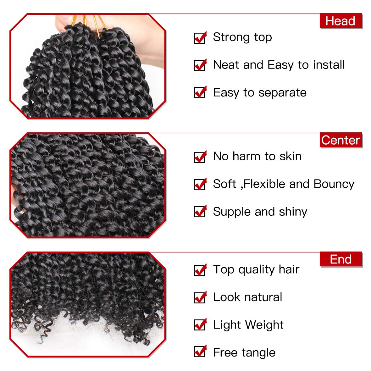 Xtrend Lot de 7 paquets d’extensions de cheveux Passion Twist - 18 mèches par paquet - 30,5 cm - Cheveux tressés au crochet