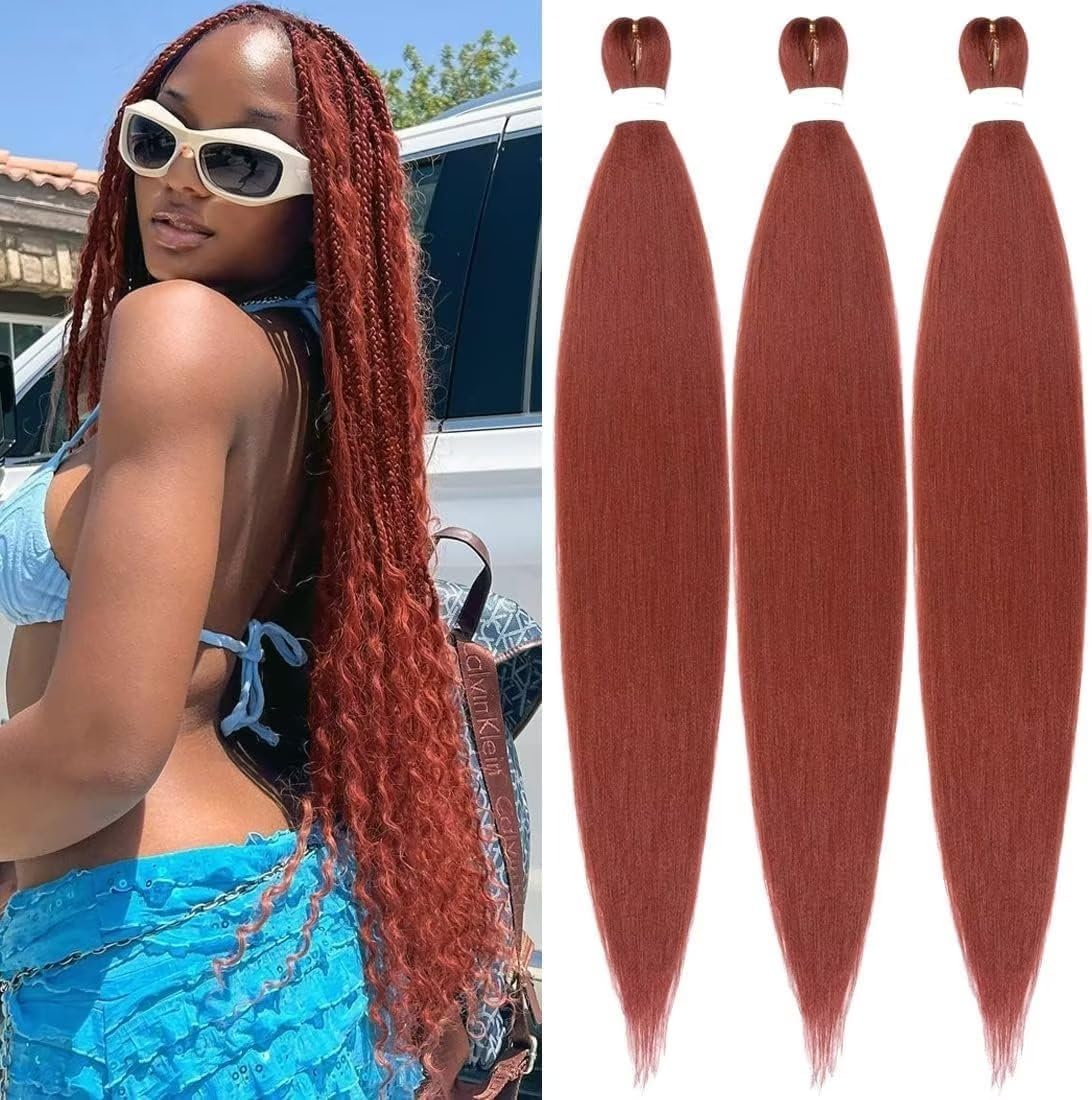 YDDM Meches Pour Tresses Africaine Rose et blanc Rajout Cheveux Tresses Texture Yaki Easy Install pour Debutants 20 Pouces 3 Paquets Cheveux Legers Naturels pour Box Braids Twist Crochet Styles