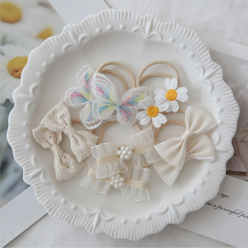 Lot de 30 élastiques à cheveux pour enfants, élastiques colorés et souples, bandeau à nœud papillon, élastique pour fille, pour queue de cheval, accessoires pour cheveux pour petites filles