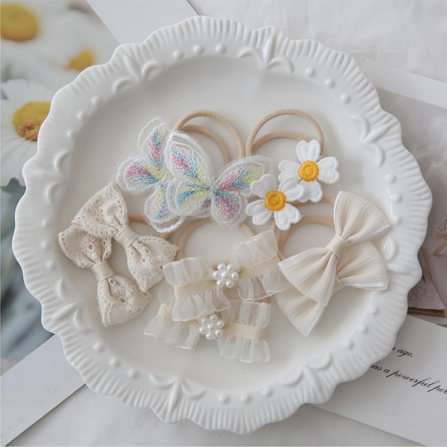 Lot de 30 élastiques à cheveux pour enfants, élastiques colorés et souples, bandeau à nœud papillon, élastique pour fille, pour queue de cheval, accessoires pour cheveux pour petites filles