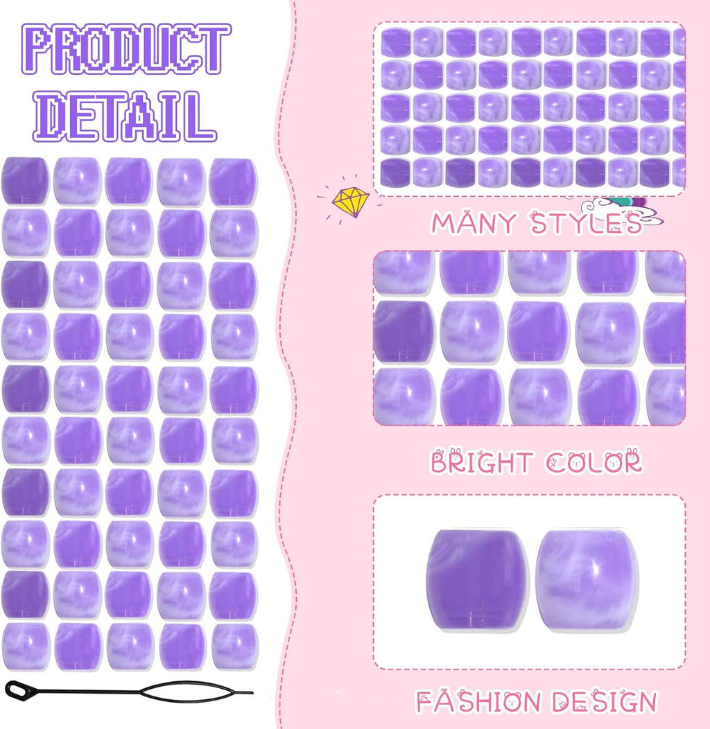 50PCS Perles à Cheveux Transparentes pour Tresses, Grosses Perles en Acrylique, Accessoires pour Dreadlocks, Bijoux pour Cheveux pour Enfants Filles avec Aide à