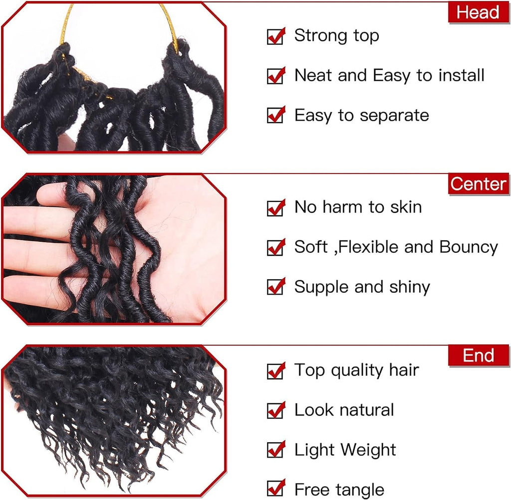 Xtrend 6Packs 18 pouces Twist Perruques Crochet Tresses Faux Locs bouclés se termine Dreadlocks Tresses Synthétiques Extensions de Cheveux Haute Température pour Femmes Noires 20 Strands/pack TBUG