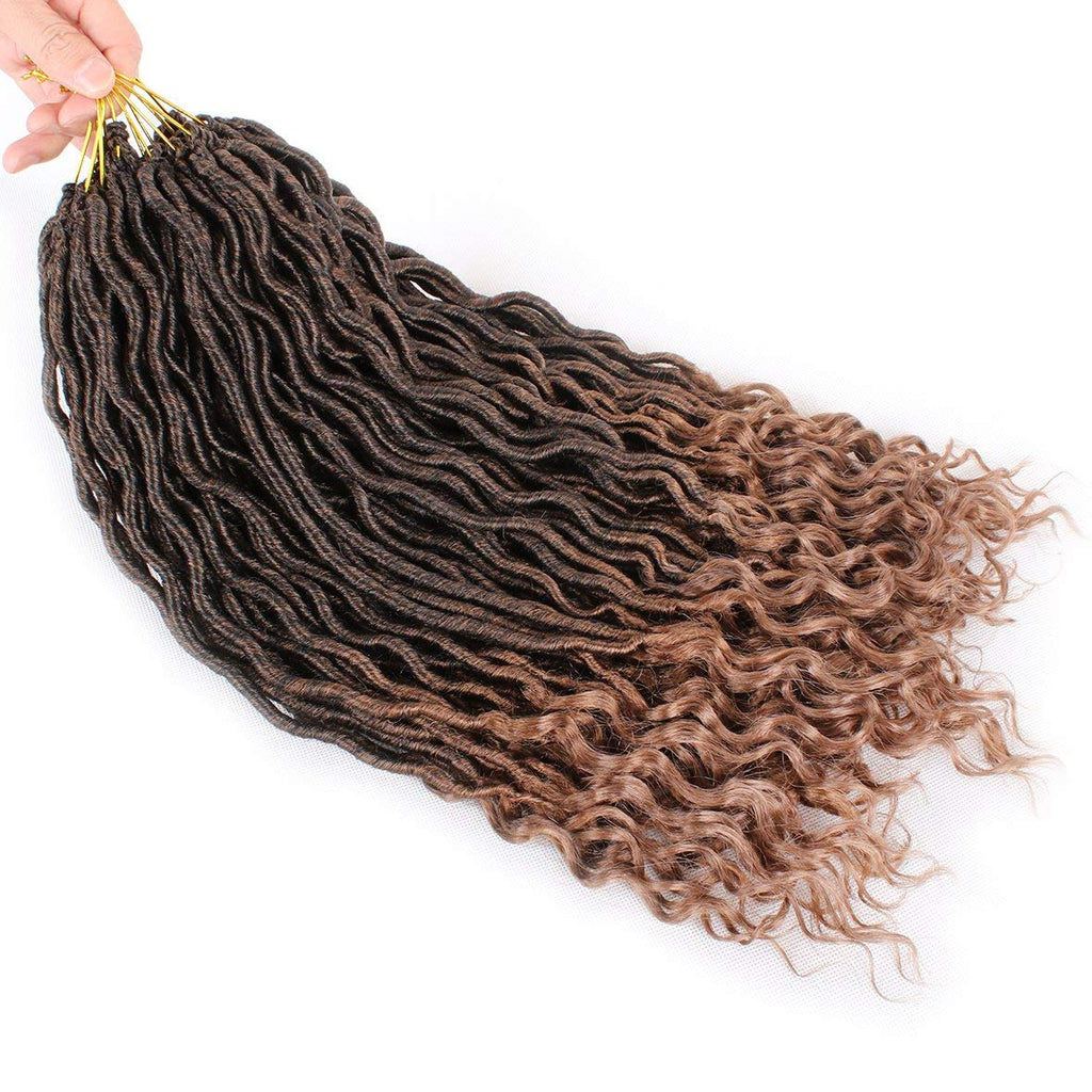 Xtrend 6Packs 18 pouces Twist Perruques Crochet Tresses Faux Locs bouclés se termine Dreadlocks Tresses Synthétiques Extensions de Cheveux Haute Température pour Femmes Noires 20 Strands/pack TBUG