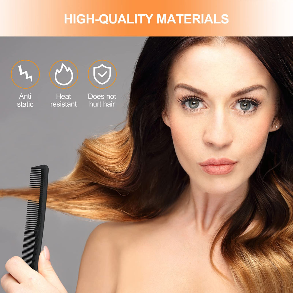 Sularpek 3 PCS Peigne à Queue Antistatique en Fibre de Carbone, Coiffant, de Séparation, à Queue de Rat pour Cheveux de Salon - Femmes et Hommes