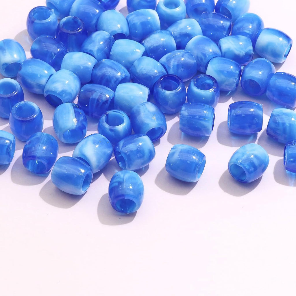 50PCS Perles à Cheveux Transparentes pour Tresses, Grosses Perles en Acrylique, Accessoires pour Dreadlocks, Bijoux pour Cheveux pour Enfants Filles avec Aide à