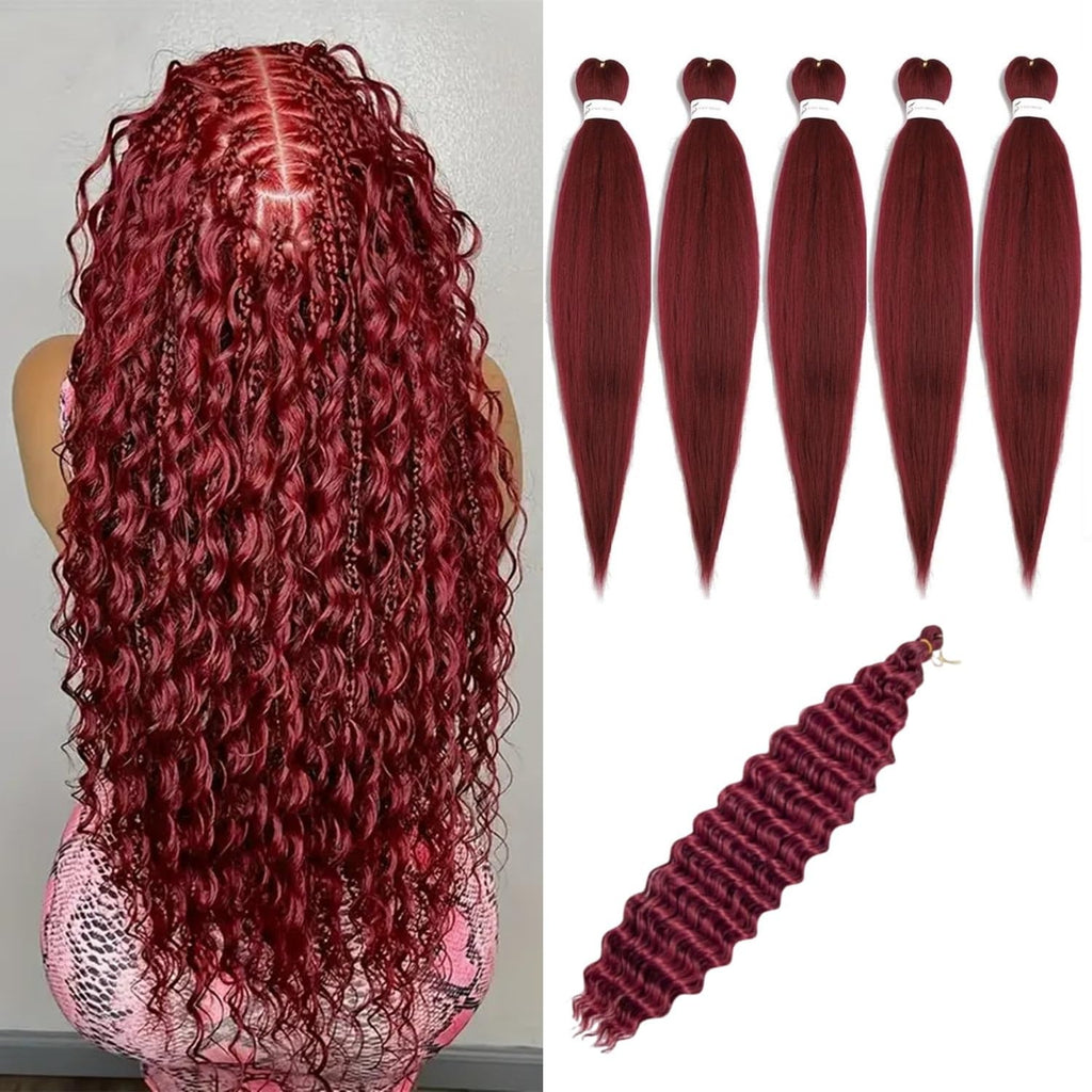 Bouclé Braiding Hair For Boho Braids Meches Rajout Cheveux Tresses For Bohemian Braids Pré-Étirés Meches Pour Tresses Africaine Meche Naturelle Pour Tresse（#Brown ，Total De 6 Packs) ）